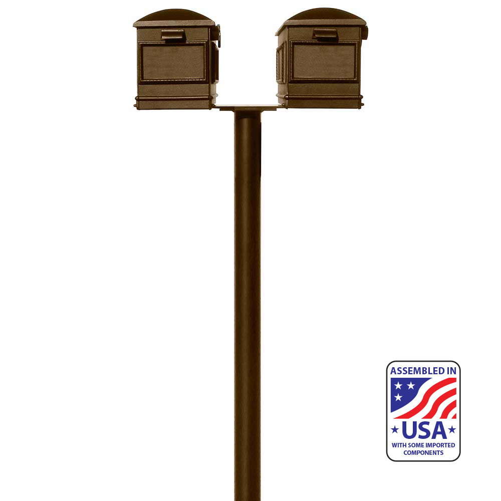 The Hanford TWIN (no scrolls) Lewiston mailbox post system
