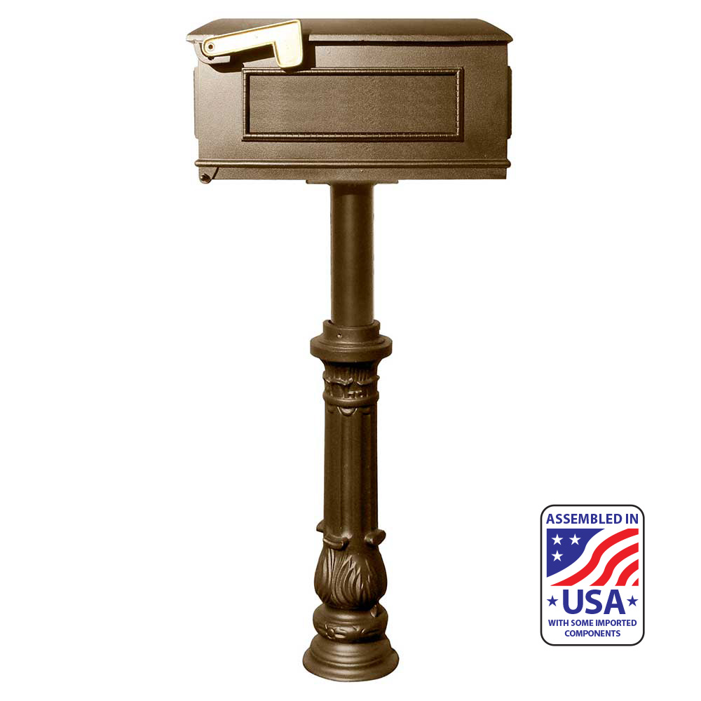 Hanford Bronze Post Mount Non-Locking Single Mailbox Hanford Bronze Post Mount Non-Locking Single Mailbox