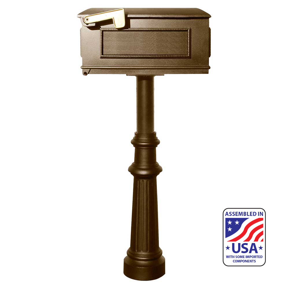The Hanford SINGLE Lewiston mailbox post system with fluted base