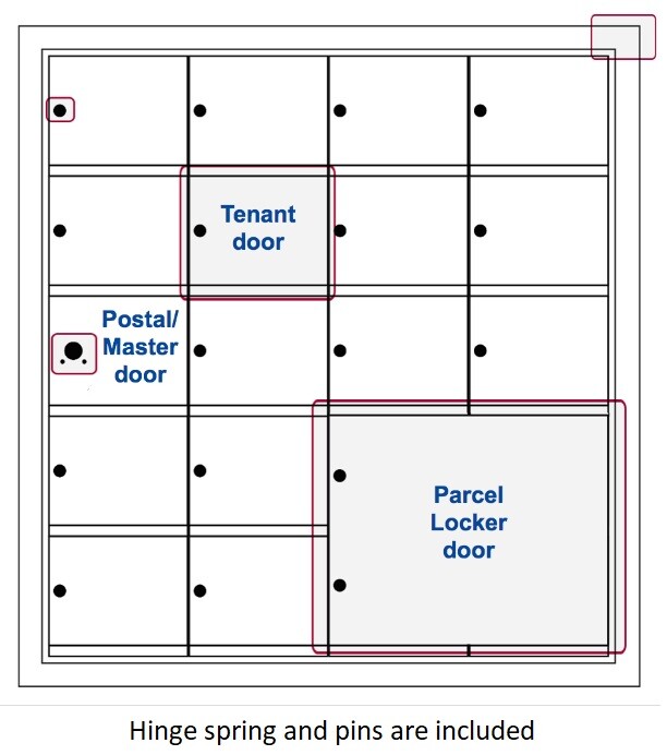 Replacement Door - 5 in. H x 6-3/8 in. W (Specify Finish, Lock Type for Preparation Purposes Only, and Id Required)