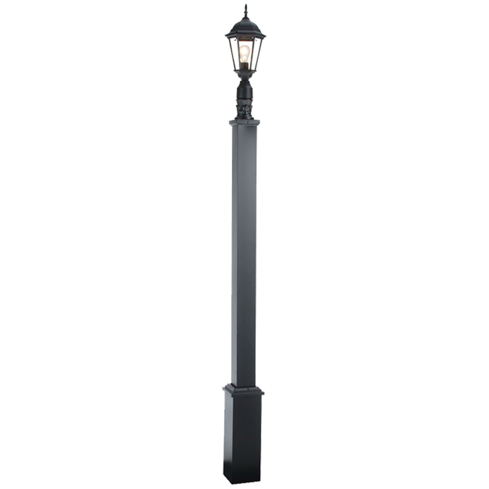 Outdoor Lamp Post with Square Decorative Base #6 - Imperial iGlow 12個パック ブラック アウトドア ガーデン 6 x 6 ソーラー SMD LED ポスト デッキ キャップ スクエア