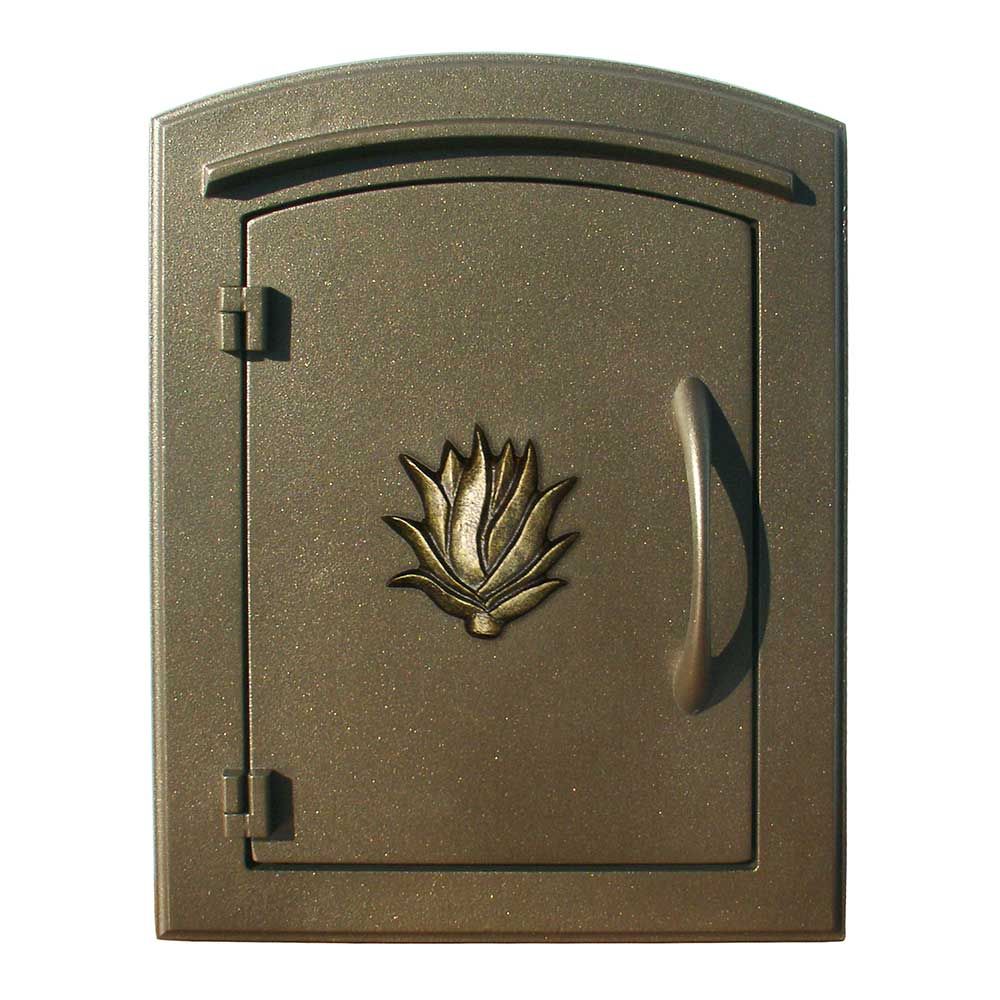 Manchester Bronze Column Mount Locking Drop Chute Mailbox with Agave Logo Manchester Bronze Column Mount Locking Drop Chute Mailbox with Agave Logo