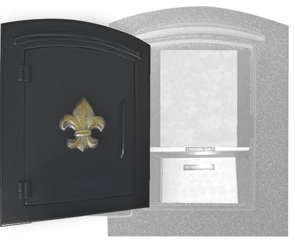 Manchester Security Locking Column Mount Mailbox with Fleur de Lis Emblem (Stucco Column Not Included)