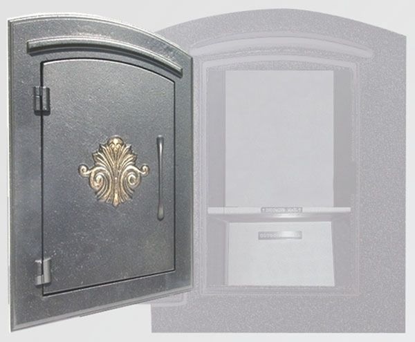 Manchester Security Locking Column Mount Mailbox with Scroll Emblem (Stucco Column Not Included)