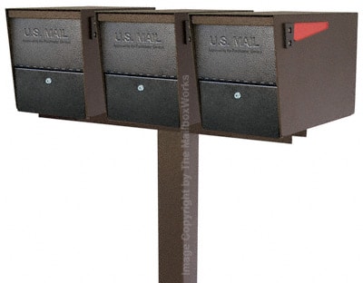 Mail Boss Package Master Triple Mailboxes with Post