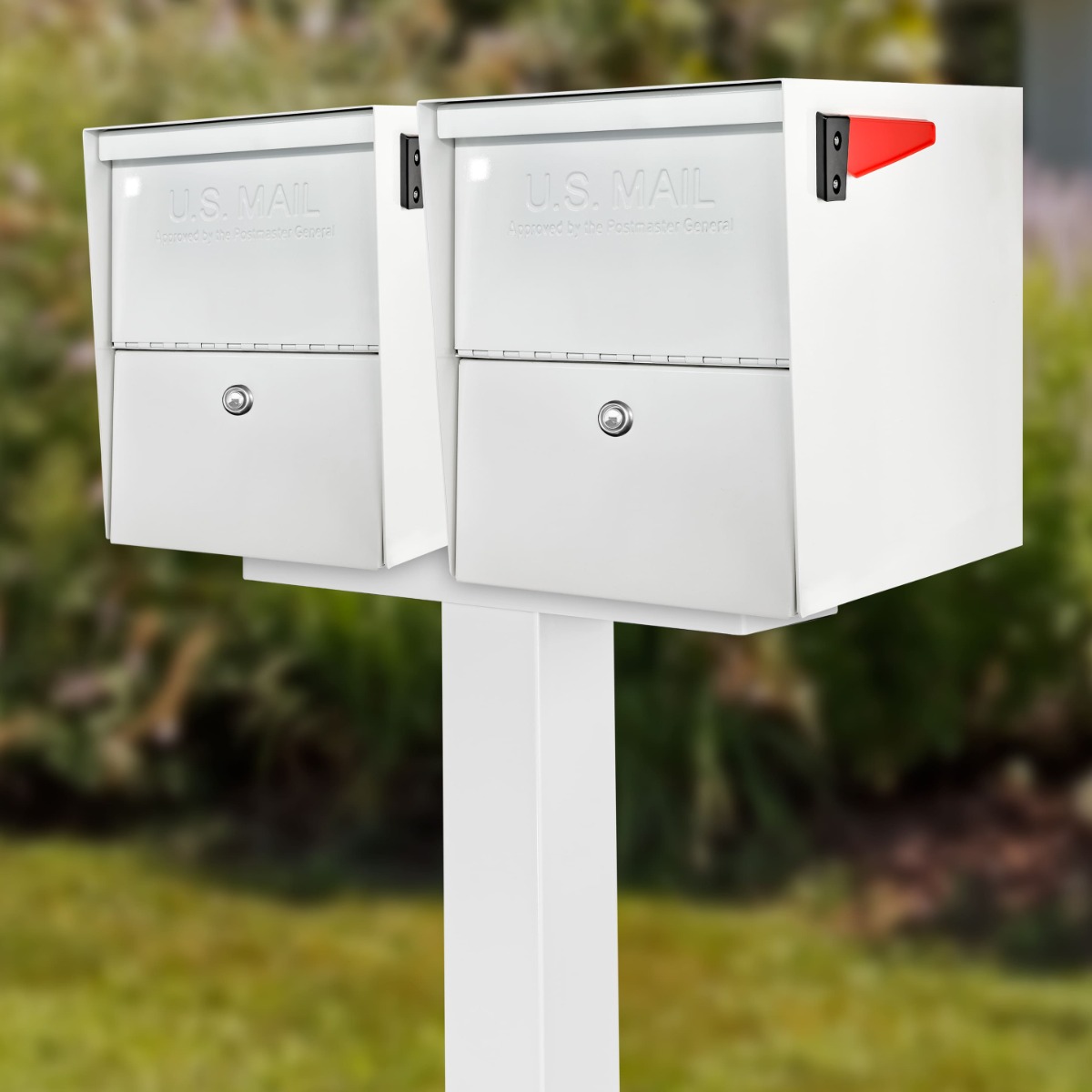 Mail Boss Package Master Dual Mailboxes with Post