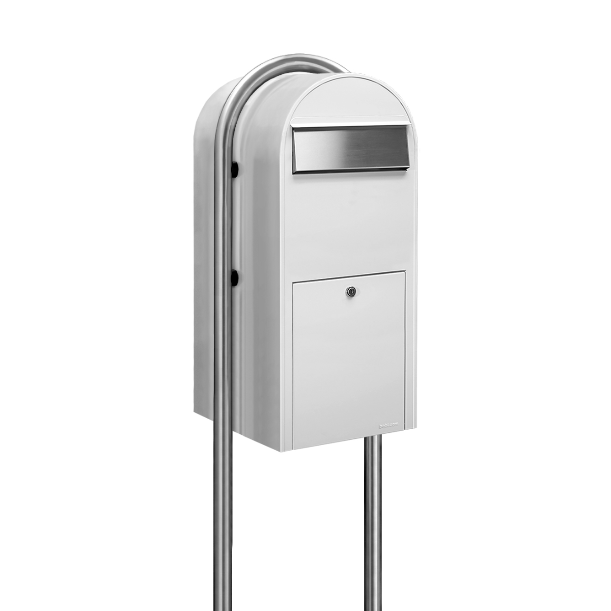 Bobi Jumbo Front Access Modern Locking Package Mailbox and Round Post Combo - Multiple Color Options