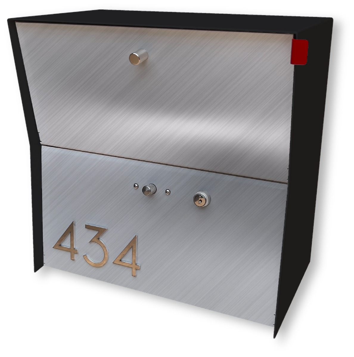 Tedstuff RetroBox Locking Small Package Wall Mounted Mailbox in Jet Black