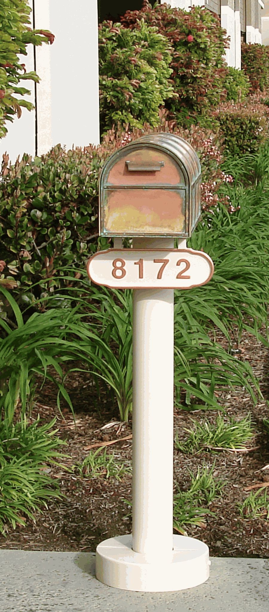 Streetscape mailbox and post standard with address plate