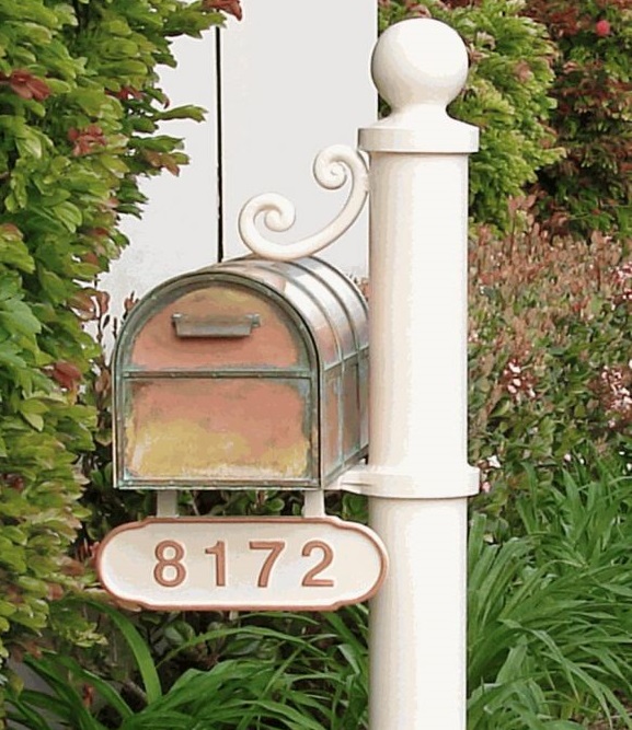 Streetscape mailbox and post deluxe with address plate