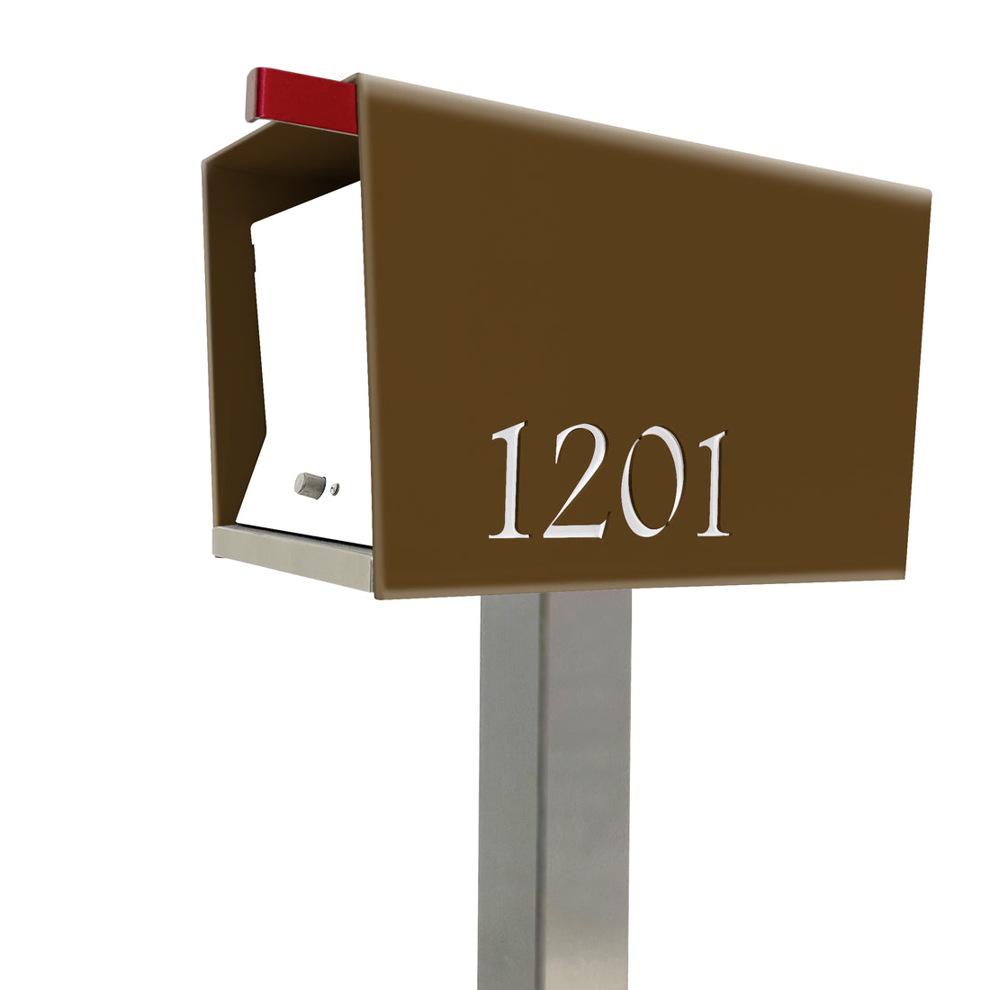 The Original UptownBox in Coconut - Modern Post Mounted Mailbox