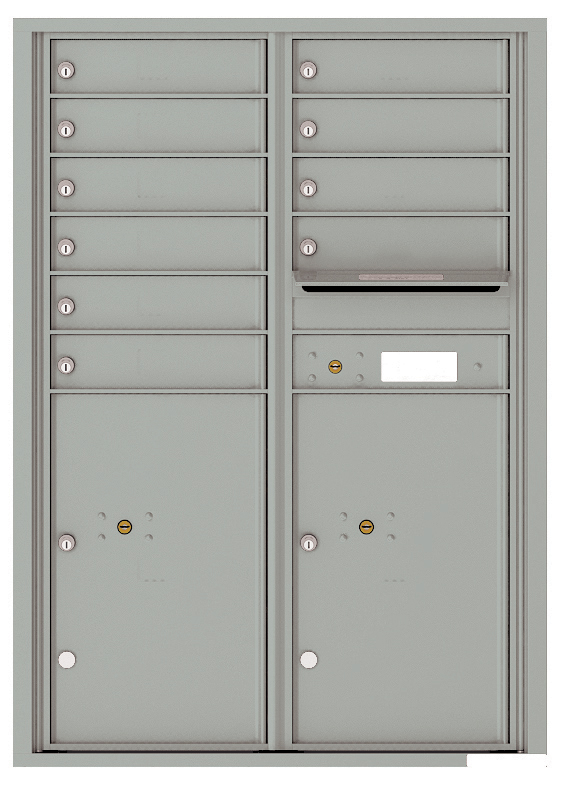 Florence 4C Horizontal Mailbox - 10 Doors, 2 Parcel Lockers - 12 Doors High USPS Access
