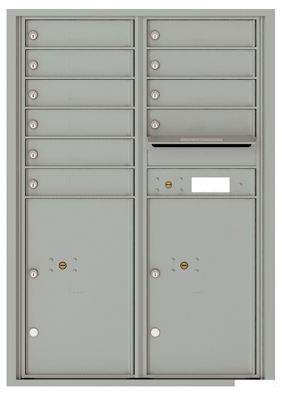 Versatile Front Loading Commercial Mailbox with 10 Tenant Doors and 2 Parcel Lockers - Double Column