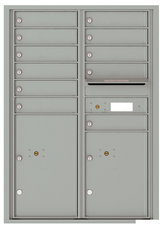 Florence 4C Horizontal Mailbox - 11 Doors, 2 Parcel Lockers - 12 Doors High USPS Access