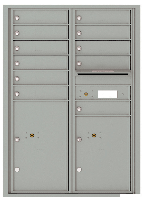 Versatile Front Loading Commercial Mailbox with 11 Tenant Doors and 2 Parcel Lockers - Double Column