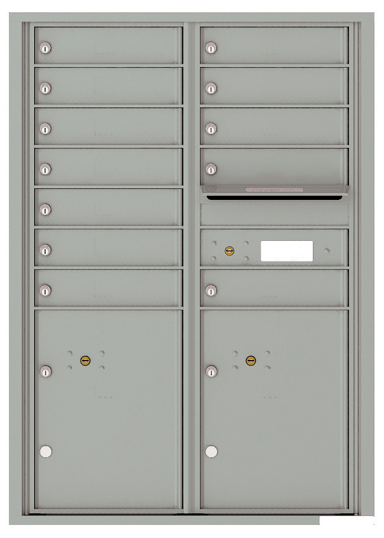 Florence 4C Horizontal Mailbox - 12 Doors, 2 Parcel Lockers - 12 Doors High USPS Access