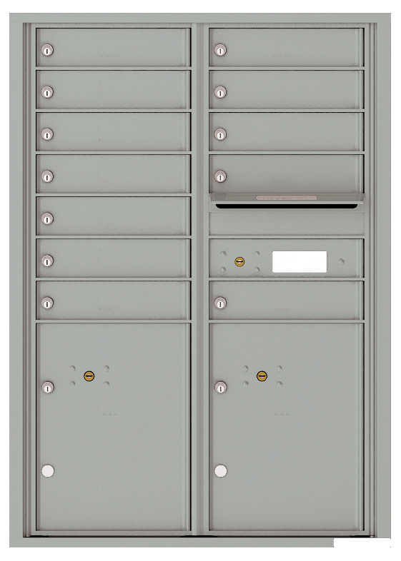 Versatile Front Loading Commercial Mailbox with 12 Tenant Doors and 2 Parcel Lockers - Double Column