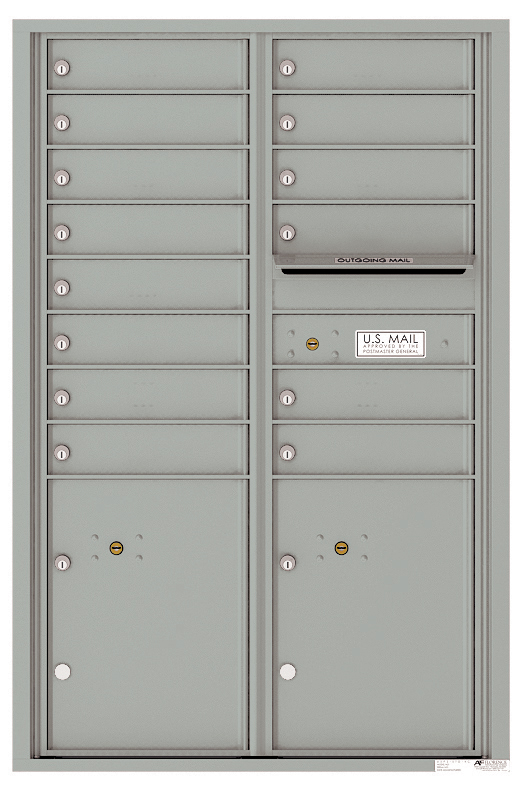 Florence 4C Horizontal Mailbox - 14 Doors, 2 Parcel Lockers - 13 Doors High USPS Access