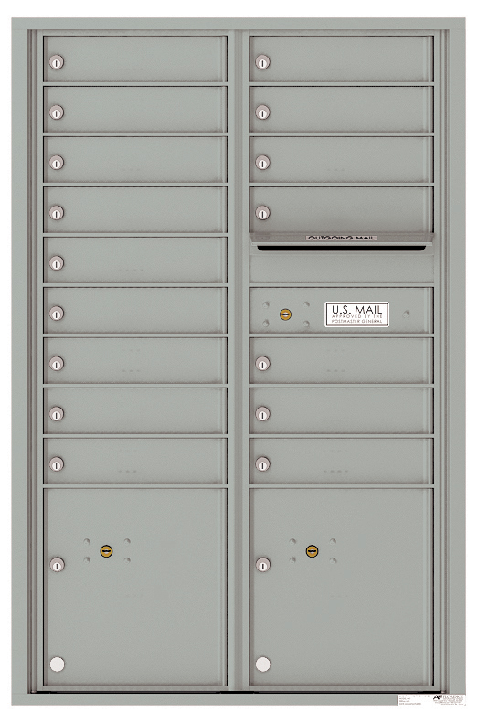 Florence 4C Horizontal Mailbox - 16 Doors, 2 Parcel Lockers - 13 Doors High USPS Access