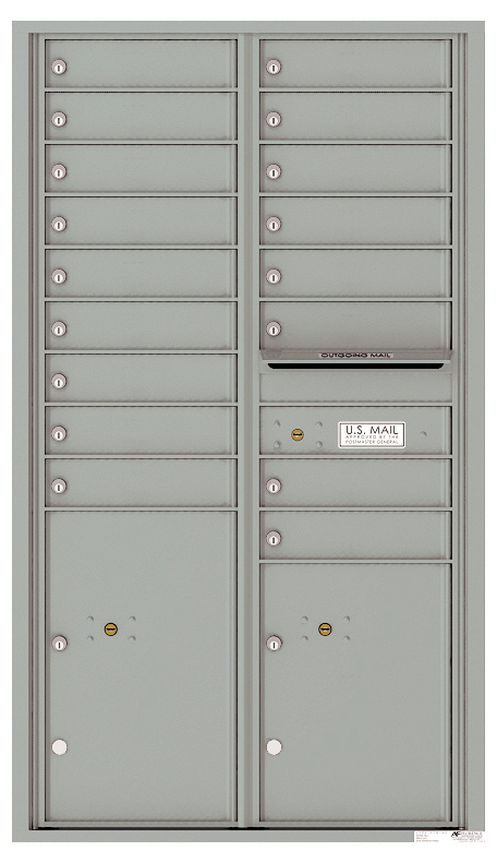 Versatile Front Loading Commercial Mailbox with 17 Tenant Doors and 2 Parcel Lockers