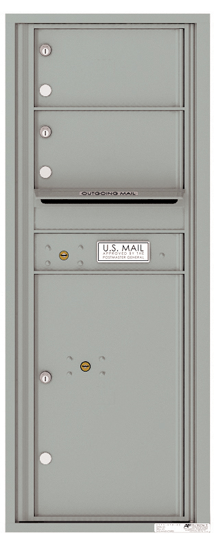 Versatile Front Loading Commercial Mailbox with 2 Tenant Doors and 1 Parcel Locker - Single Column
