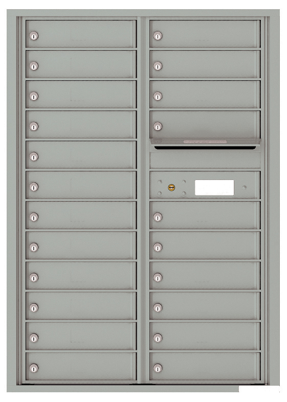 Versatile Front Loading Commercial Mailbox with 22 Tenant Doors and Outgoing Mail Slot - Double Column