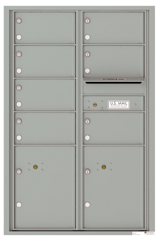 Florence 4C Horizontal Mailbox - 7 Doors, 2 Parcel Lockers - 13 Doors High USPS Access