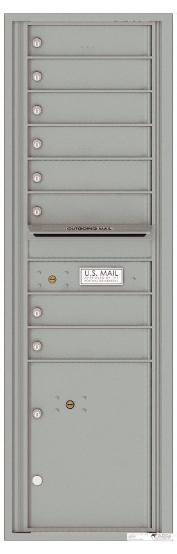 Florence 4C Horizontal Mailbox - 8 Doors, 1 Parcel Locker - 15 Doors High USPS Access