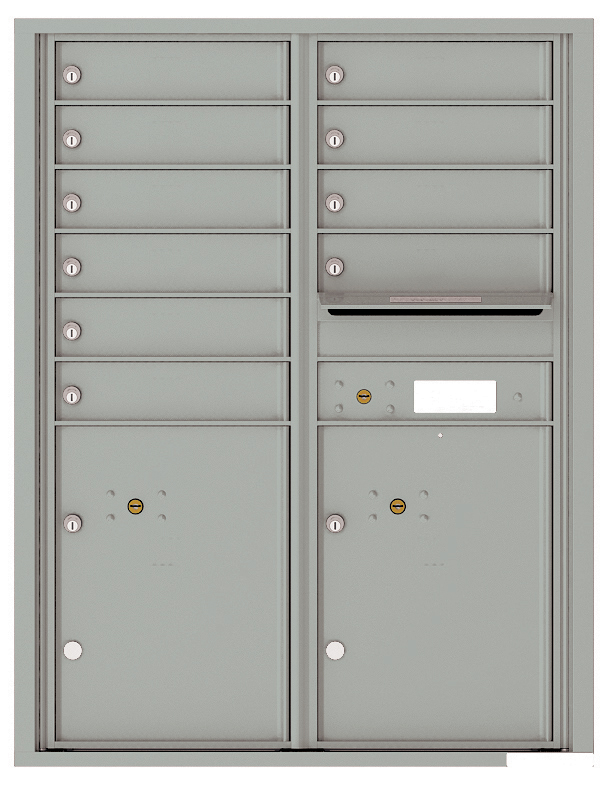 Versatile Front Loading Double Column Commercial Mailbox with 10 Tenant Doors and 2 Parcel Lockers