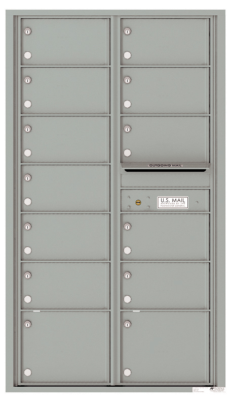 Florence 4C Horizontal Mailbox - 13 Doors - 15 Doors High - Double Column USPS Access