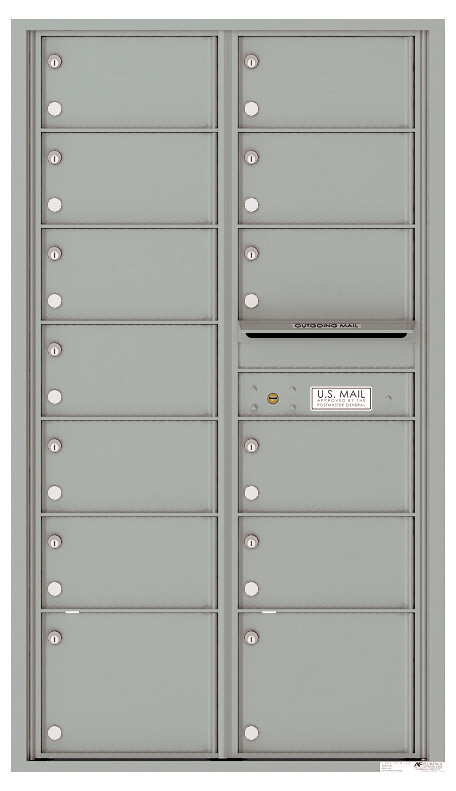 Versatile Front Loading Double Column Commercial Mailbox with 13 Tenant Doors