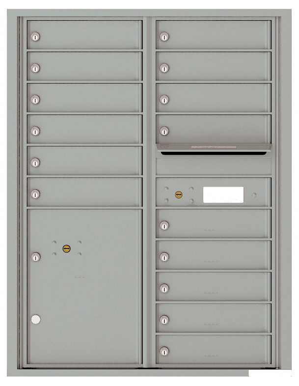 Versatile Front Loading Double Column Commercial Mailbox with 15 Tenant Doors and 1 Parcel Locker