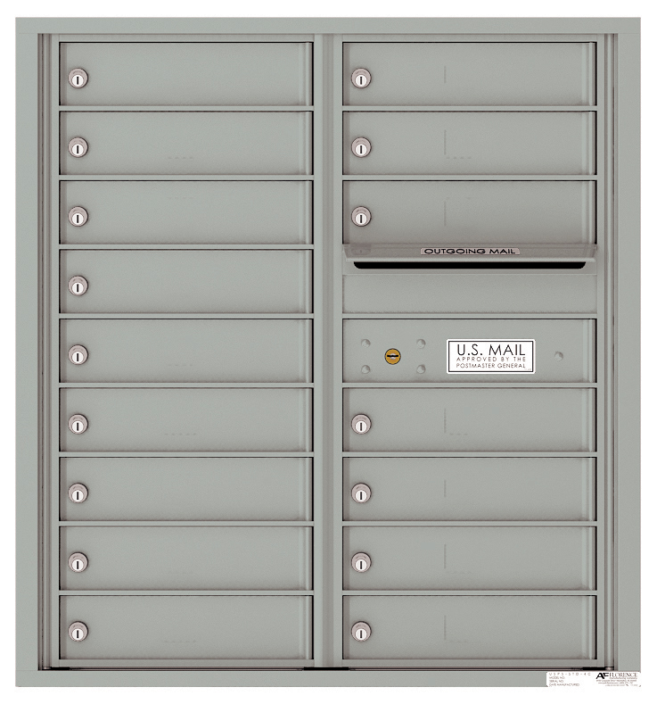 Versatile Front Loading Double Column Commercial Mailbox with 16 Tenant Doors and Outgoing Mail Slot