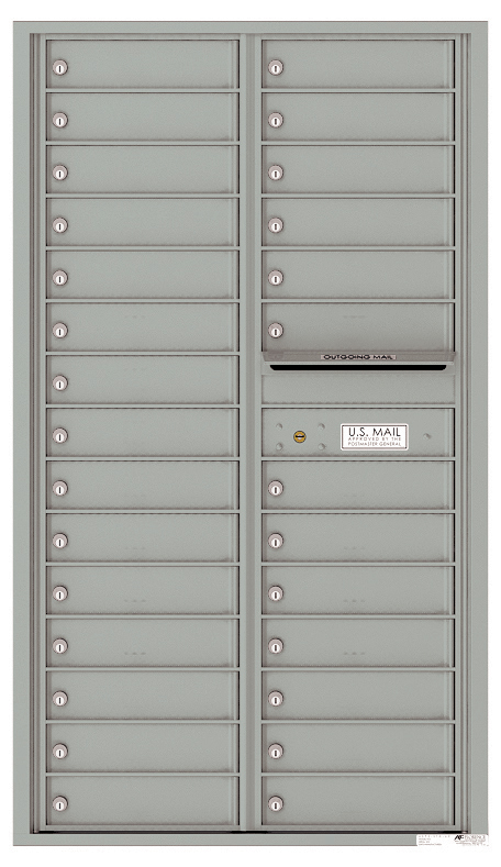 Versatile Front Loading Double Column Commercial Mailbox with 28 Tenant Doors