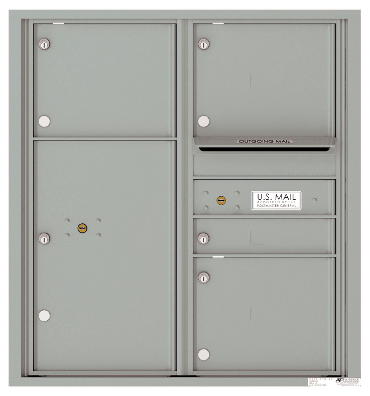 Florence 4C Horizontal Mailbox - 4 Doors, 1 Parcel Locker - 9 Doors High USPS Access