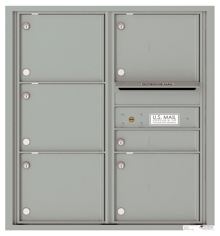 Versatile Front Loading Double Column Commercial Mailbox with 6 Tenant Compartments and Outgoing Mail Slot