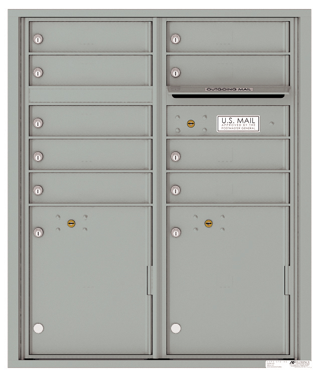 Florence 4C Horizontal Mailbox - 9 Doors, 2 Parcel Lockers - ADA Compliant Max Height USPS Access