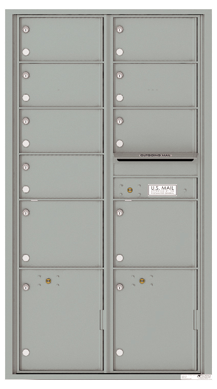 Florence 4C Horizontal Mailbox - 9 Doors, 2 Parcel Lockers - Max Height USPS Access