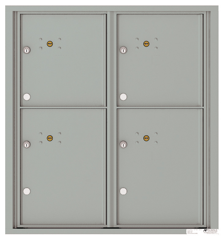 Versatile Front Loading Fully Recessed Double Column Commercial Mailbox with 4 Extra-Large Parcel Lockers