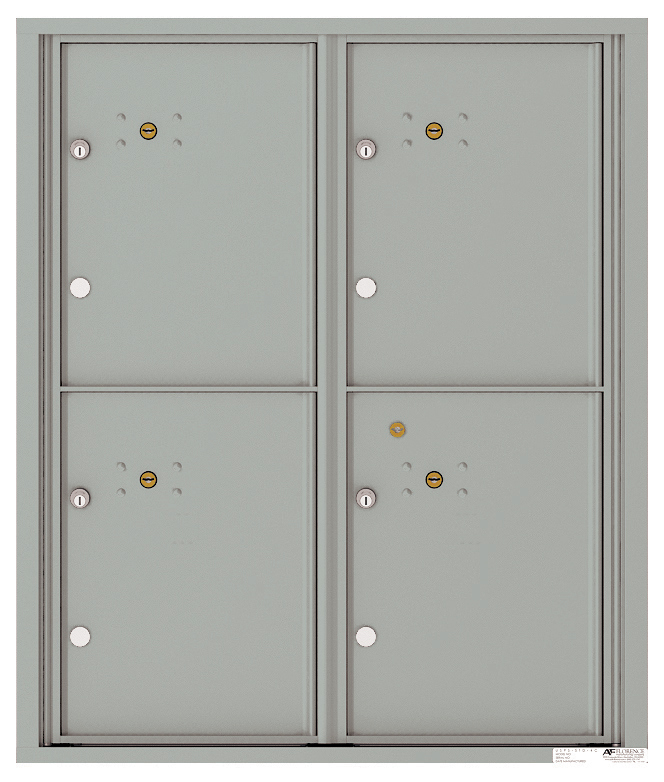 Florence 4C Horizontal Mailbox - 4 Parcel Lockers - ADA Compliant Max Height USPS Access