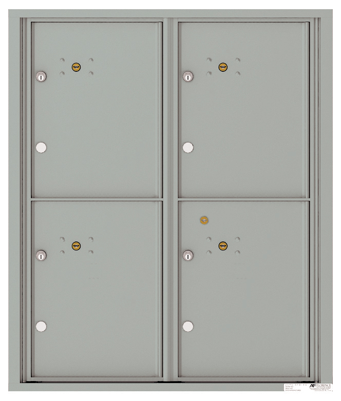 Versatile Front Loading Fully Recessed Double Column Commercial Mailbox with 4 Large Parcel Lockers