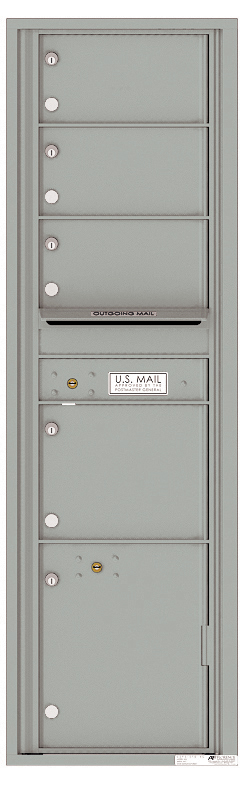 Florence 4C Horizontal Mailbox - Front Loading - 4 Tenant Doors, 1 Parcel Locker - Max Height - USPS Access