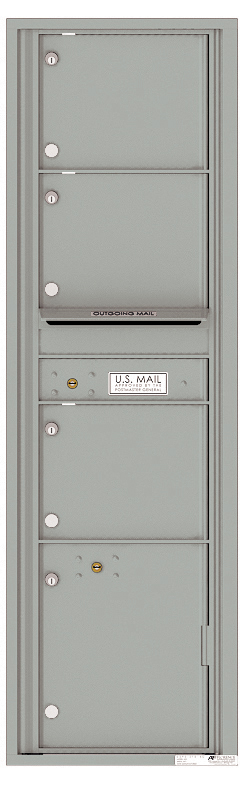 Florence 4C Horizontal Mailbox - 3 Doors, 1 Parcel Locker - Max Height USPS Access