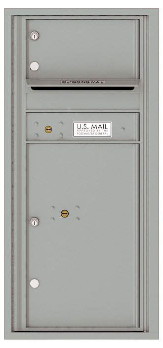 Versatile Front Loading Single Column Commercial Mailbox with 1 Tenant Compartment and 1 Parcel Locker