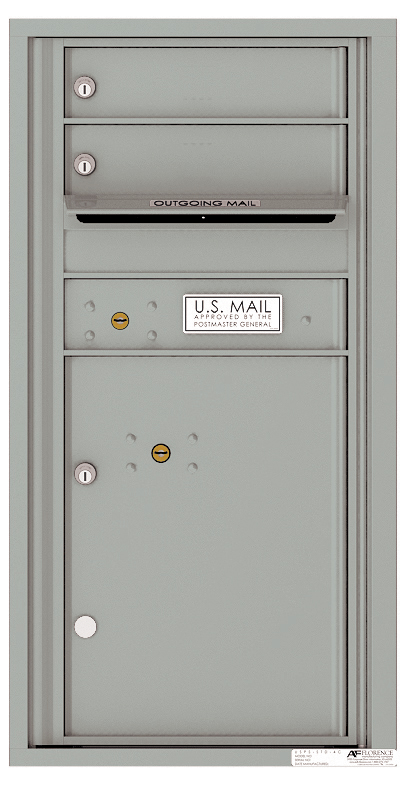 Florence 4C Horizontal Mailbox - 2 Doors, 1 Parcel Locker - 9 Doors High USPS Access