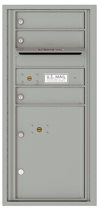 Florence 4C Horizontal Mailbox - 3 Doors, 1 Parcel Locker - ADA Compliant Max Height USPS Access