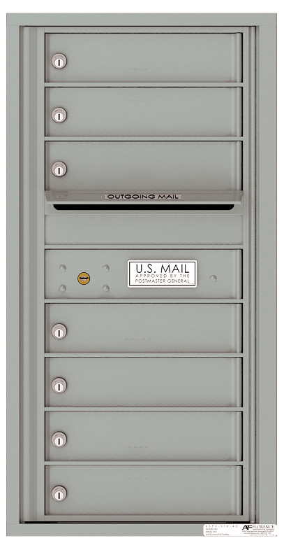 Versatile Front Loading Single Column Commercial Mailbox with 7 Tenant Compartments and Outgoing Mail Slot