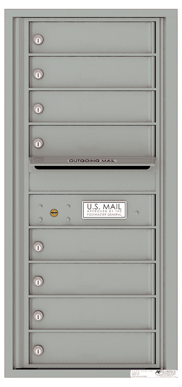 Versatile Front Loading Single Column Commercial Mailbox with 8 Tenant Compartments and Outgoing Mail Slot