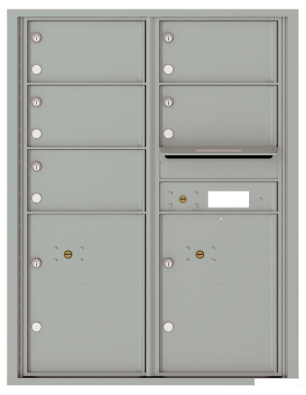 ﻿﻿Versatile Front Loading Double Column Mailbox with 5 Tenant Doors and 2 Parcel Lockers and Outgoing Mail Slot