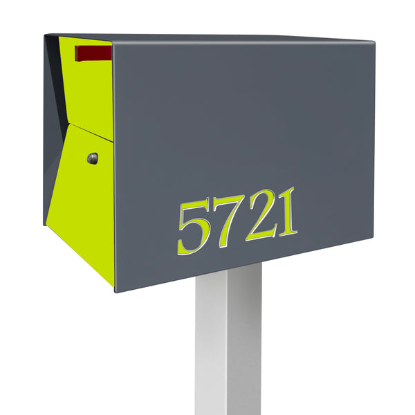 The UpTown Box Locking Package Dropbox DESIGNER GRAY - Modern Post Mounted Mailbox